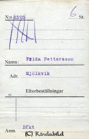 Frida Pettersson Mjölkvik
Frida Pettersson Mjölkvik
Nyckelord: Pettersson Mjölkvik
