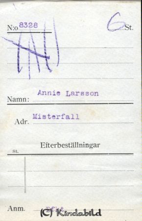 Annie Larsson Misterfall
Annie Larsson Misterfall
Nyckelord: Larsson Misterfall