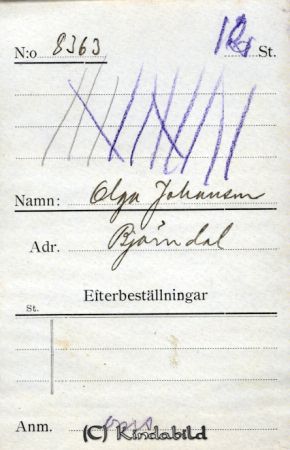 Olga Johansson Björndal
Olga Johansson Björndal
Nyckelord: Johansson Björndal
