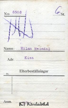 Hilma Heimdal Kisa
Hilma Heimdal Kisa
Nyckelord: Hilma Heimdal