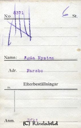 Agda Nysten Farsbo
Agda Nysten Farsbo
Nyckelord: Nysten Farsbo