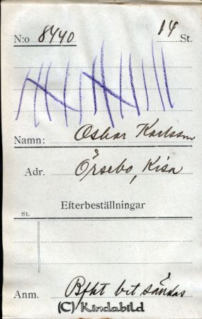 Oskar Karlsson Örsebo Kisa
Oskar Karlsson Örsebo Kisa
Nyckelord: Karlsson Örsebo