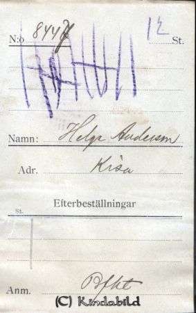 Helge Andersson Kisa
Helge Andersson Kisa
Nyckelord: Helge Andersson