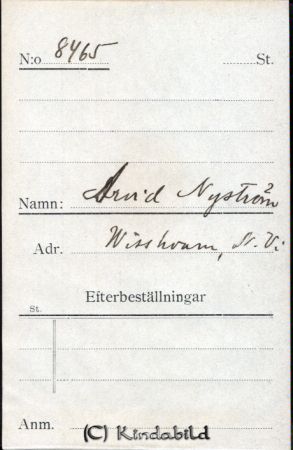Arvid Nyström Wisskvarn  N Vi
Arvid Nyström Wisskvarn  N Vi

raja
Arvid Nyström, Wisskvarn, N. Vi 
Källa: smol
Nyckelord: Nyström Wisskvarn