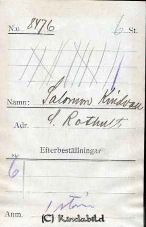 Salomon Kindvall  S Rothult
Salomon Kindvall  S Rothult
Nyckelord: Salomon Kindvall