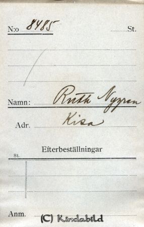 Ruth Nygren Kisa
Ruth Nygren Kisa
Nyckelord: Ruth Nygren