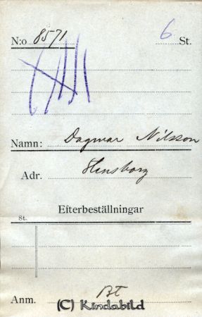 Dagmar Nilsson Stensborg
Dagmar Nilsson Stensborg
Nyckelord: Nilsson Stensborg