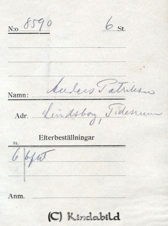 Anders Patriksson Lindsborg Tidersrum
Anders Patriksson Lindsborg Tidersrum

raja
Bildkommentar: Bör nog tolkas "Lindsberg" - då detta är en gård i Tidersrum (Källa: CD Svenska ortnamn 1999
Källa: smol

raja
Jmfr: Stahre - 6992 - bak.jpg 
Källa: smol

Nyckelord: Patriksson Lindsborg