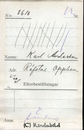 Karl Andersson Räfstad Opphem
Karl Andersson Räfstad Opphem
Nyckelord: Andersson Räfstad