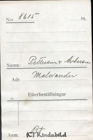 Pettersson & Andersson Malexander
Pettersson & Andersson Malexander
Nyckelord: Pettersson och Andersson