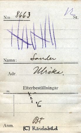  Sander Ulrika
 Sander Ulrika
Nyckelord: Sander Ulrika