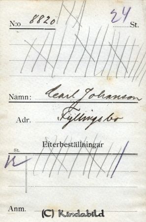 Carl Johansson Fyllingsbo
Carl Johansson Fyllingsbo
Nyckelord: Johansson Fyllingsbo