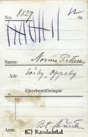 Norma Pettersson Sörby Oppeby
Norma Pettersson Sörby Oppeby
Nyckelord: Pettersson Sörby