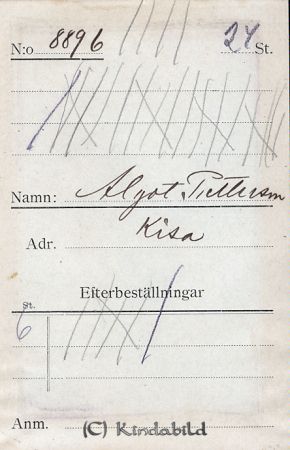 Algot Pettersson Kisa
Algot Pettersson Kisa
Nyckelord: Algot Pettersson