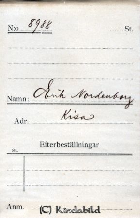 Erik Nordenborg Kisa
Erik Nordenborg Kisa
Nyckelord: Erik Nordenborg