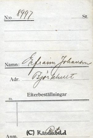 Efraim Johansson Björkhult
Efraim Johansson Björkhult
Nyckelord: Johansson Björkhult