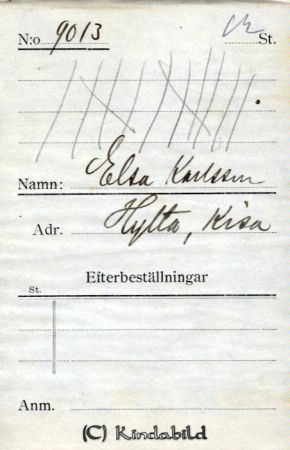 Elsa Karlsson Hylta Kisa
Elsa Karlsson Hylta Kisa
Nyckelord: Karlsson Hylta