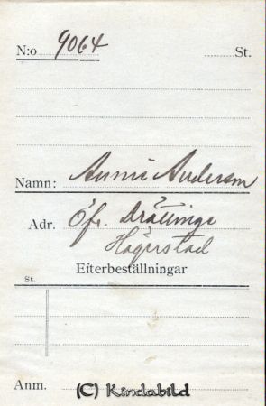 Annie Andersson Öfre  Drättinge Hägerstad
Annie Andersson Öfre  Drättinge Hägerstad
Nyckelord: Andersson Drättinge