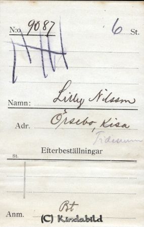 Lilly Nilsson Örsebo Kisa
Lilly Nilsson Örsebo Kisa
Nyckelord: Nilsson Örsebo