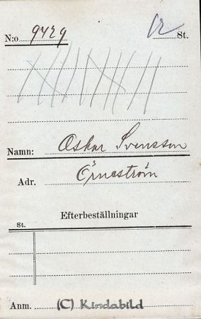 Oskar Svensson  Örneström
Oskar Svensson  Örneström
Nyckelord: Svensson Örneström