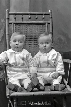  Ernst Andersson  Örneström       Tvillingarna Karl Arvid och Viktor Harald (Andersson) Ernemar
godj
Ernst Andersson  Örneström
Grupporträtt med två barn

Bildkommentar: Tvillingarna Karl Arvid och Viktor Harald (Andersson) Ernemar 


Nyckelord: Andersson Örneström