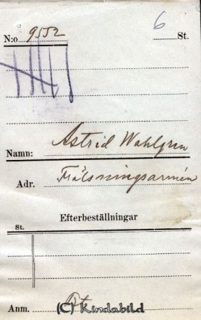 Astrid Wahlgren  Frälsningsarmén
Astrid Wahlgren  Frälsningsarmén
Nyckelord: Wahlgren Frälsningsarmén