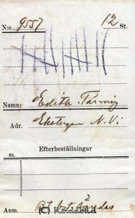 Edith Tärning  Ekstugan  N Vi
Edith Tärning  Ekstugan  N Vi
Nyckelord: Tärning Ekstugan