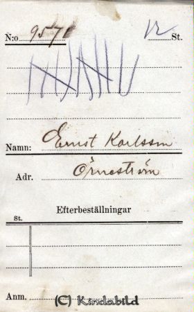 Ernst Karlsson  Örneström
Ernst Karlsson  Örneström
Nyckelord: Karlsson Örneström