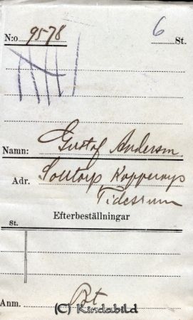 Gustaf Andersson  Solltorp  Kopperarp  Tidersrum
Gustaf Andersson  Solltorp  Kopperarp  Tidersrum
Nyckelord: Andersson Solltorp