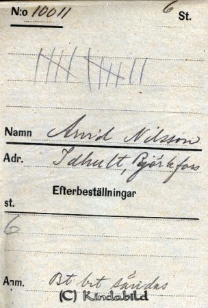 Arvid Nilsson Idhult  Björkfors
Arvid Nilsson Idhult  Björkfors
Nyckelord: Nilsson Idhult