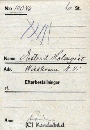 Estrid Holmqvist  Wisskvarn  N VI
Estrid Holmqvist  Wisskvarn  N VI
Nyckelord: Holmqvist Wisskvarn