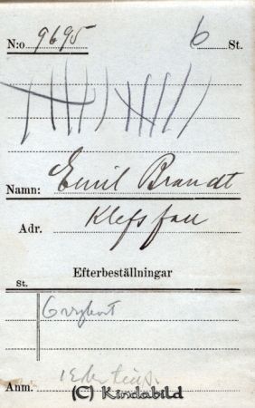 Emil Brandt  Klevsfall
Emil Brandt  Klevsfall
Nyckelord: Brandt Klevsfall