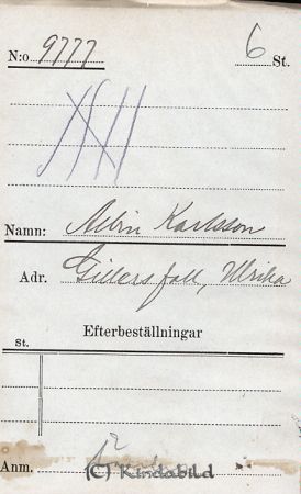 Albin Karlsson  Gillersfall  Ulrika
Albin Karlsson  Gillersfall  Ulrika
Nyckelord: Karlsson Gillersfall