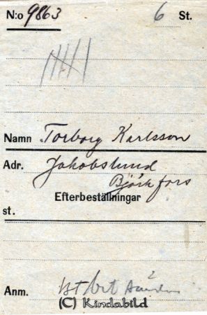 Torborg Karlsson  Jakobslund  Björkfors
Torborg Karlsson  Jakobslund  Björkfors
Nyckelord: Karlsson Jakobslund
