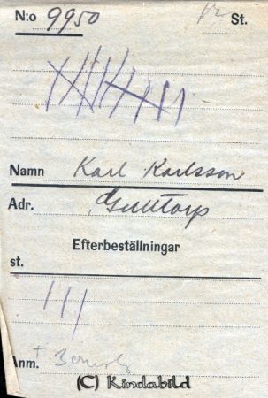 Karl Karlsson  Gulltorp
Karl Karlsson  Gulltorp
Nyckelord: Karlsson Gulltorp