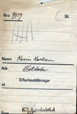 Karin Karlsson Östdala
Karin Karlsson Östdala
Nyckelord: Karlsson Östdala
