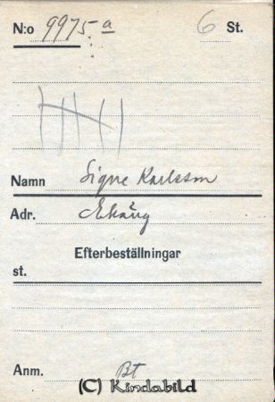 Signe Karlsson  Ekäng
Signe Karlsson  Ekäng
Nyckelord: Karlsson Ekäng