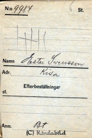 Ester Svensson  Kisa
Ester Svensson  Kisa
Nyckelord: Ester Svensson