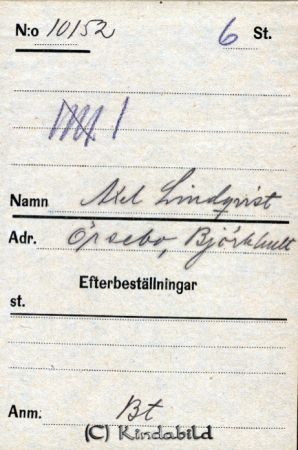 Axel Lindqvist  Örsebo  Björkhult
Axel Lindqvist  Örsebo  Björkhult
Nyckelord: Lindqvist Örsebo