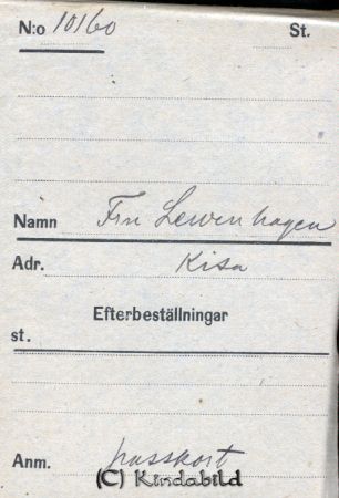 Fru Lewenhagen  Kisa
Fru Lewenhagen  Kisa

raja
Fru Lewenhagen, Kisa
Källa: smol

raja
Kan avse hustrun till provinsialläkare Julius William Lewenhagen - i Kisa 1904-1918 (Källa: En bok om Kisa socken, del 3, sid 265) 
Källa: smol 

Nyckelord: Fru Lewenhagen