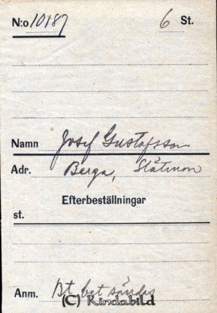 Josef Gustafsson  Berga  Slätmon
Josef Gustafsson  Berga  Slätmon
Nyckelord: Gustafsson Berga