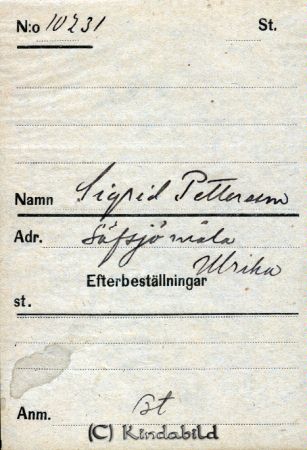 Sigrid Pettersson  Säfsjömåla  Ulrika
Sigrid Pettersson  Säfsjömåla  Ulrika
Nyckelord: Pettersson Säfsjömåla