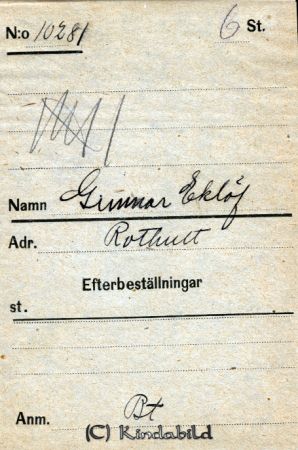 Gunnar Eklöf  Rothult
Gunnar Eklöf  Rothult
Nyckelord: Eklöf Rothult