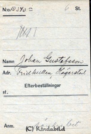 Johan Gustafsson  Fridkullen  Hägerstad
Johan Gustafsson  Fridkullen  Hägerstad
Nyckelord: Gustafsson Fridkullen