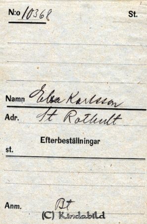 Elsa Karlsson  St Rothult
Elsa Karlsson  St Rothult
Nyckelord: Elsa Karlsson