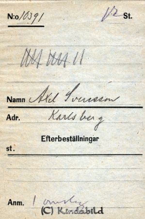Axel Svensson  Karlsberg
Axel Svensson  Karlsberg

raja
Axel Svensson i Karlsberg var min morfars bror.Hans fru hette Anna och sönerna Gillis och Isak. 
Källa: bema
Nyckelord: Svensson Karlsberg