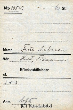 Frits Andersson  Hult  Tidersrum
Frits Andersson  Hult  Tidersrum
Nyckelord: Andersson Hult