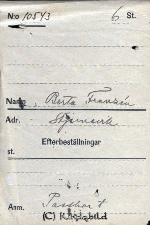 Berta Franzén  Stjärnevik
Berta Franzén  Stjärnevik
Nyckelord: Franzén Stjärnevik