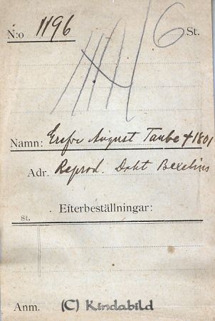 Grefve August Taube
Grefve August Taube    d. 1801
Reprod.  Dokt Bexelius
Nyckelord: August Taube