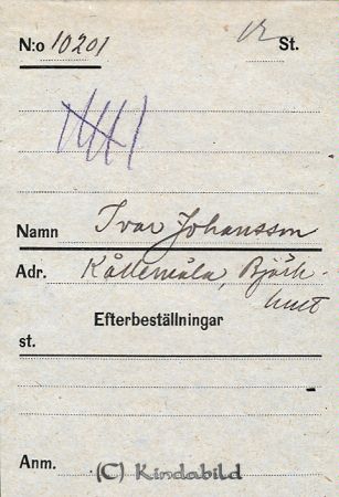 Ivar Johansson  Kållemåla  Björkhult
Ivar Johansson  Kållemåla  Björkhult

raja
Ivar Johansson, Kållemåla, Björkhult 
Källa: smol
Nyckelord: Johansson Kållemåla